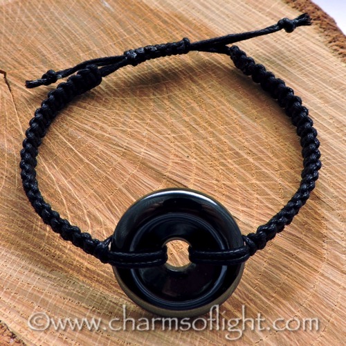 Hematite Donut Macrame Bracelet